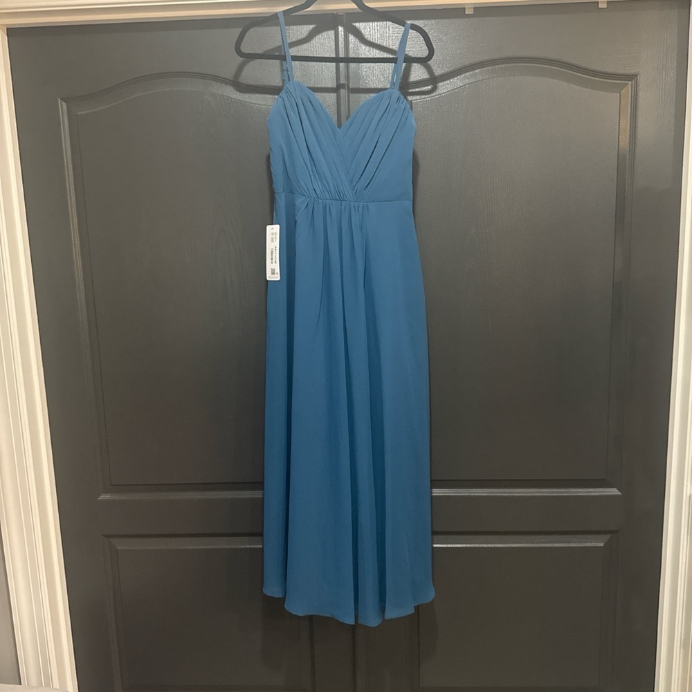 Azazie Elegant Ink Blue Dress